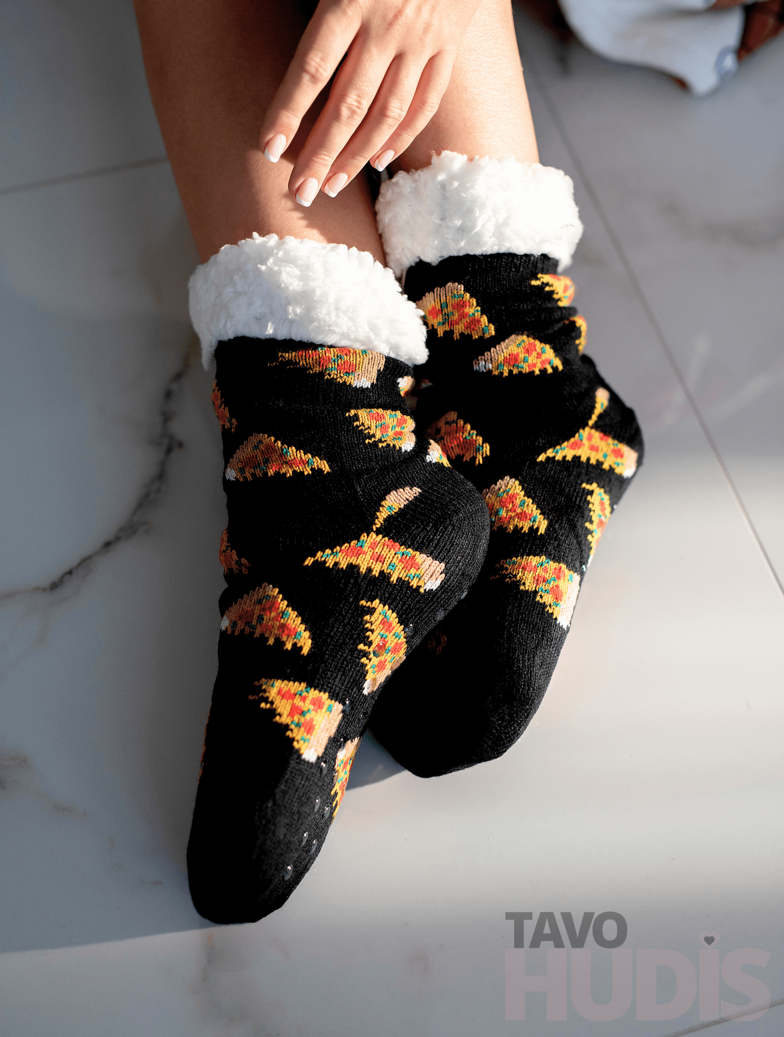 Black Pizza Socks