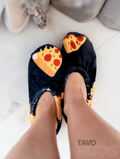 Black Pizza Slippers