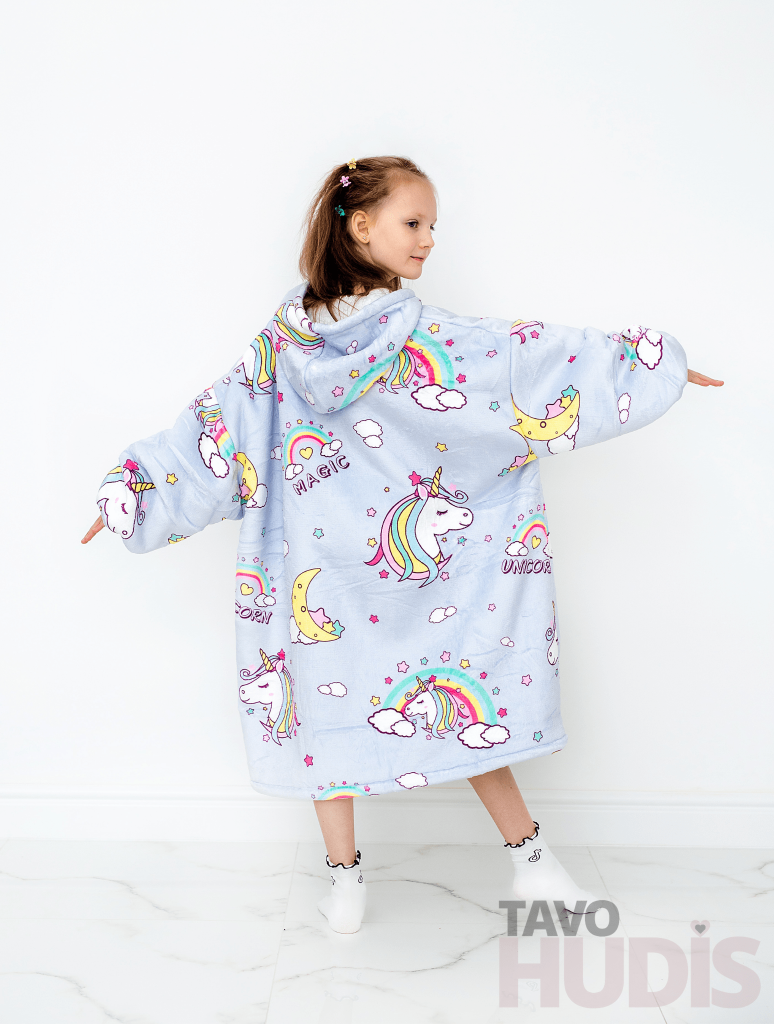Unicorns Blanket Hoodie for Kids