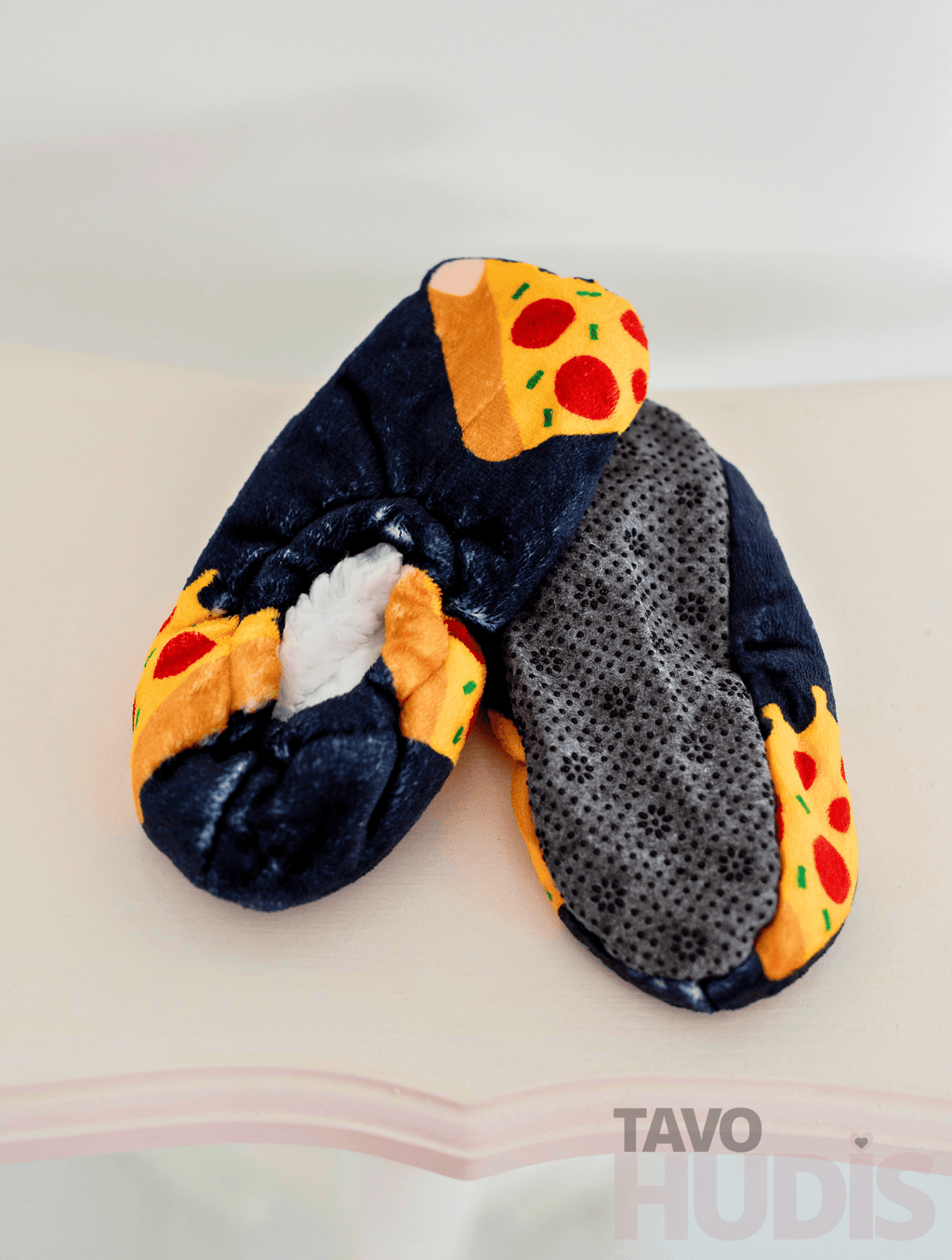 Black Pizza Slippers