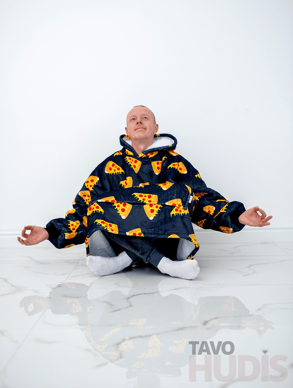 Black Pizza Blanket Hoodie