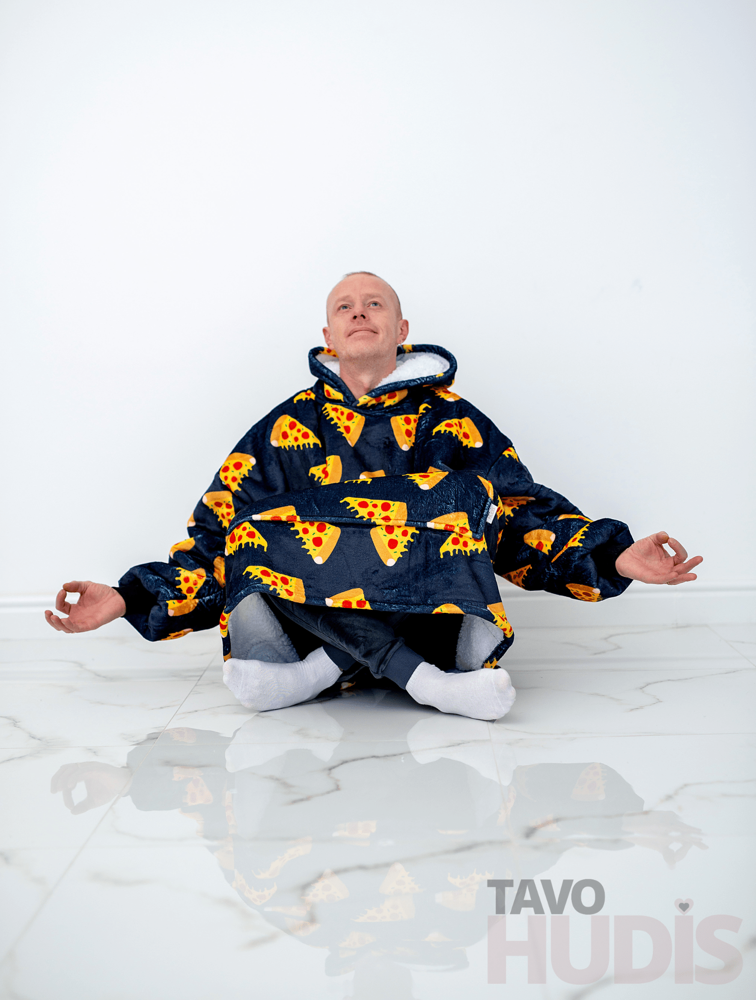 Black Pizza Blanket Hoodie