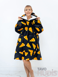 Black Pizza Blanket Hoodie